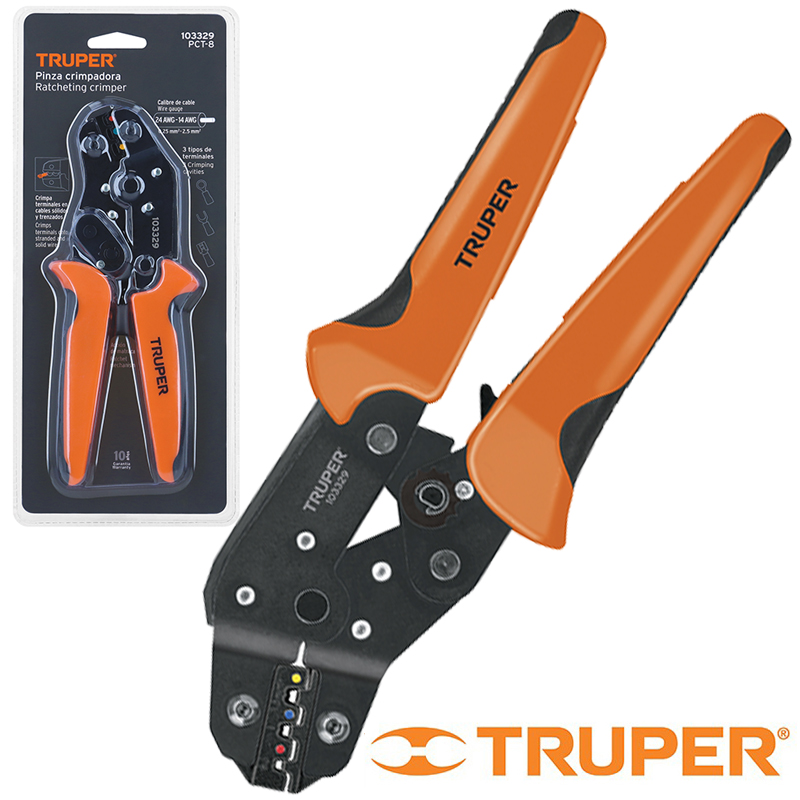 PINZA CRIMPADORA PARA TERMINALES ELECTRICAS “TRUPER” 8″ – MAFESA